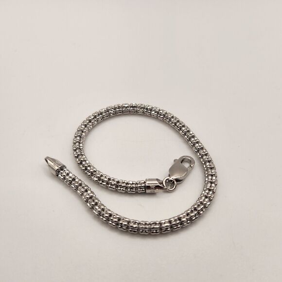 10k White Gold Snake Fashion Bracelet 8" - Picture 2 of 6